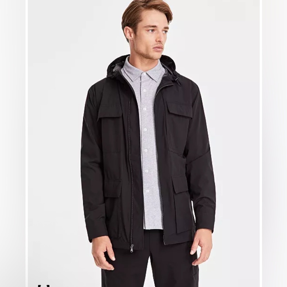 Alfani Men’s Black‎ Jacket 3X NWT Modern Minimalist Utility Streetwear